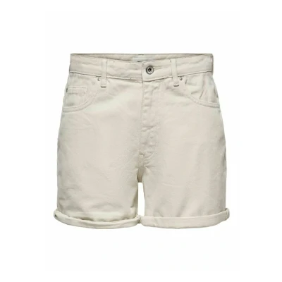 Afbeelding van ONLY Onlphine LIFE MAS NOOS Jeansshort, Dames, Maat: Small, Ecru