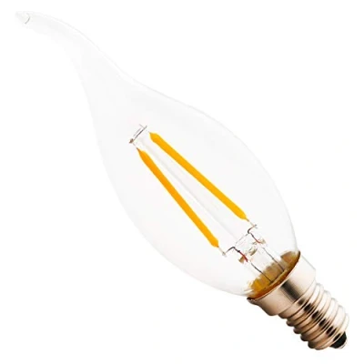 Afbeelding van xin da 2W E14 LED kaarslamp, filament draadlamp, vervangt 15W gloeilamp, warm wit 2700K spaarlamp, gloeilamp Retrofit Classic, glas, 360 stralingshoek