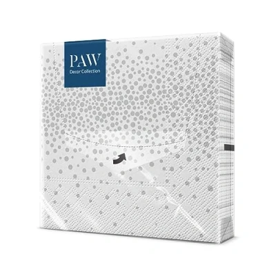 Afbeelding van PAW Papieren Servetten 3 laags (33 x 33 cm) I 20 Stuks Gedrukt met Inkt op Waterbasis Verjaardag Decoratie Ideaal voor Verjaardagsfeestjes, Recepties Kleur: Confetti (silver)