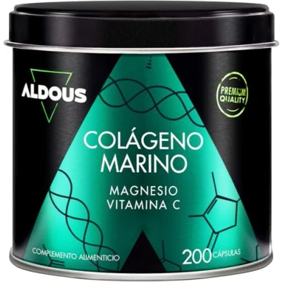 Afbeelding van Puur gehydrolyseerd collageen met magnesium en vitamine C 200 capsules Naticol marien haar, huid nagels botten gewrichten ALDOUS