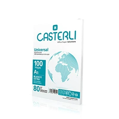 Afbeelding van CASTERLI 81017 folie A5, papier 100 vellen, wit 80 g/m² papier, extra wit, multifunctioneel voor A5 (A5, vellen)