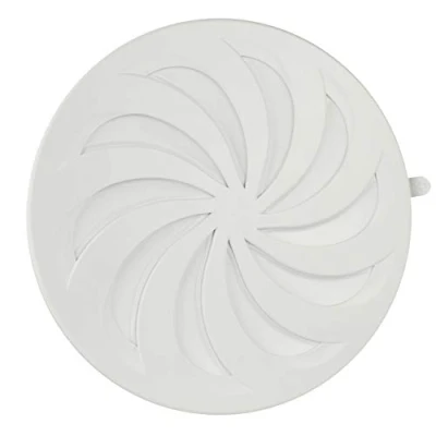 Afbeelding van Ventilatierooster afvoerluchtrooster rooster insectenbescherming rond ABS kunststof wit rozet instelbaar Ø 70 80 90 100 110 120 125 130 140 150 MKK®