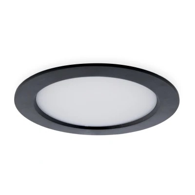 Afbeelding van LED Paneel Plafondlamp 15W, Rond 17cm, Warm Wit, Inbouw, Zwart