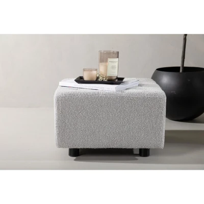 Afbeelding van Svea Sol hocker Boucle lichtgrijs