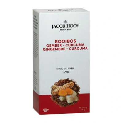 Afbeelding van Jacob Hooy Rooibos Gember Curcuma Kruidendrank 20ST