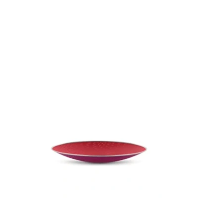 Afbeelding van Alessi Open gewerkt middelpunt in staalkleur met epoxyhars, rood en violet 100 Waarden Collectie, Metaal, One Size