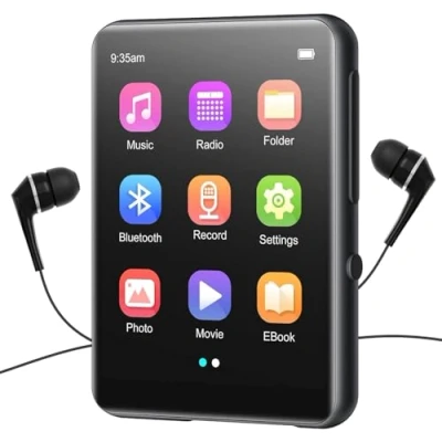 Afbeelding van MP3 speler met Bluetooth 5.0, Draagbare HiFi Lossless Sound Muziekspeler Luidspreker, FM radio, Spraakrecorder, e book, 2,4 inch Volledig Touchscreen, ondersteunt tot 128 GB TF kaart