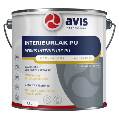 Afbeelding van Avis Polyurethane Hoogglans 2,5 liter Blanke lak &amp; Beits