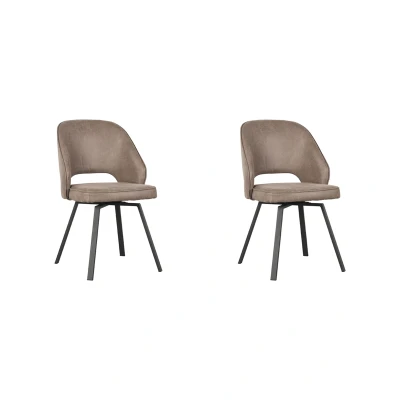 Afbeelding van LABEL51 Eetkamerstoel Lewis Taupe Micro Suede Majorr