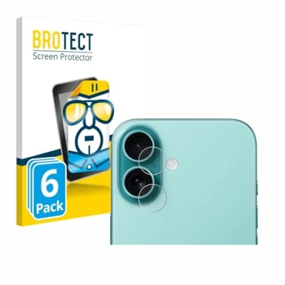Afbeelding van BROTECT Screenprotector voor Apple iPhone 16 (ALLEEN Camera Lens) Folie Beschermfolie transparant (6 Stuks)