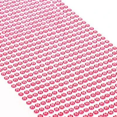 Afbeelding van Movoja stralend roze strass steentjes, ronde glitterstenen, 4 mm, zelfklevend, voor decoratie en knutselen, sierstenen om op te plakken, steentjes decoratieve stenen, knutselstenen,
