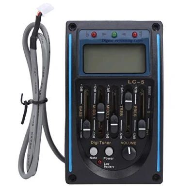 Afbeelding van 5 bands Gitaar pickup EQ Equalizer Piezo met LCD scherm Stemfunctie voorversterker