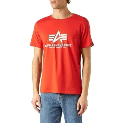 Afbeelding van Alpha Industries Tshirt print, Heren, Maat: Large, Speed red white