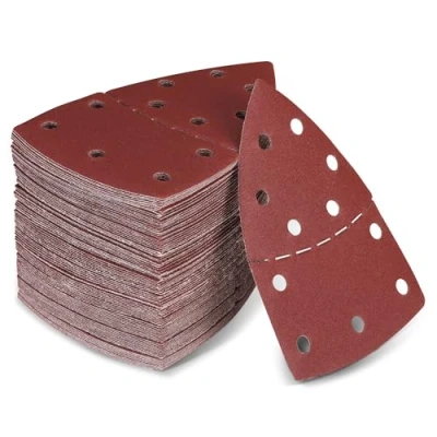 Afbeelding van WORKPRO 100 stuks schuurpapier driehoekige schuurmachines, klittenband schuurbladen Delta 105 x 152 mm set voor multischuurmachine, schuurmachine, korrel 40, 80, 120, 180 het schuren,