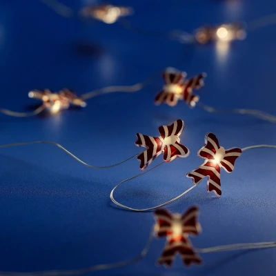 Afbeelding van Micro LED string met strikken 190 cm lang 20 LED&#039;s