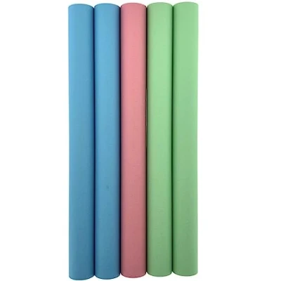 Afbeelding van Inpakpapier Cadeaupapier 5 Rollen Blauw, Groen, Roze 4 meter x 35 cm
