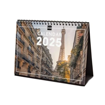Afbeelding van Finocam Kalender met afbeeldingen bureauformaat internationaal 2025 maandweergave januari december (12 maanden) Paris