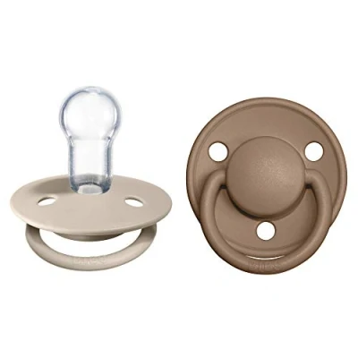 Afbeelding van BiBS De Lux Pacifier One Size Fopspeen 2 stuks Vanilla / Dark Oak