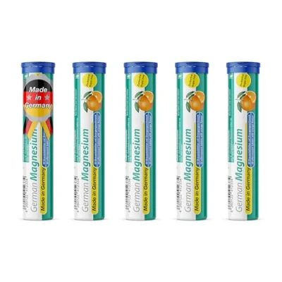Afbeelding van Magnesium bruistabletten 5x20 = 100 stuks Sinaasappelsmaak 200 mg suikervrij T&amp;D Pharma German Made in Germany