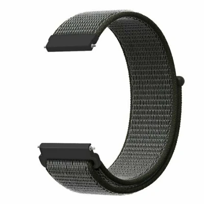 Afbeelding van Garmin Forerunner 55 / 245 645 Sport Loop nylon bandje Donkergroen met grijze band