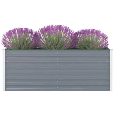 Afbeelding van Plantenbak verhoogd 160x80x45 cm gegalvaniseerd staal grijs