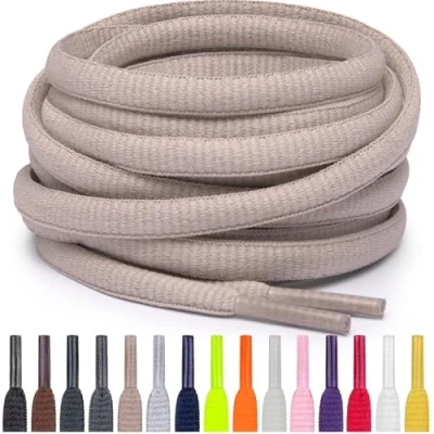 Afbeelding van Miscly Ovale Sport Schoenveters Meerdere Lengtes en Kleuren Beschikbaar (Kaki, 69 cm)