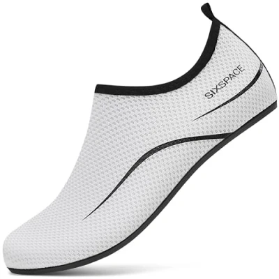 Afbeelding van Sixspace Waterschoenen, strandschoenen, sneldrogend, ademend, aquaschoenen, surfschoenen, voor heren en dames, maat 34 47, 487 wit, 45 EU