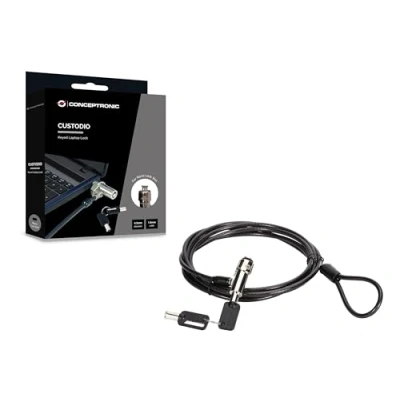 Afbeelding van Conceptronic CUSTODIO02BN kabelslot Zwart 1,8 m