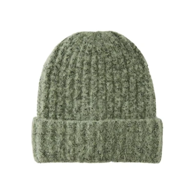 Afbeelding van PIECES Pcpyron Structured Hood Noos Bc gebreide muts voor dames, Swamp, One size