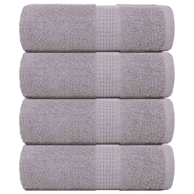 Afbeelding van vidaXL Gastendoekjes 4 st 30x50 cm 360 g/m² 100% katoen grijs