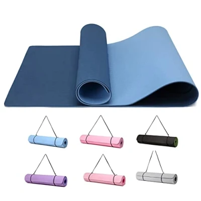 Afbeelding van Good Nite Gymnastiekmat, yogamat, fitnessmat, antislip, trainingsmat, sport, turn, pilates, mat, vloerturnmat met draagriem, 183 x 61 0,6 cm (marine/blauw)
