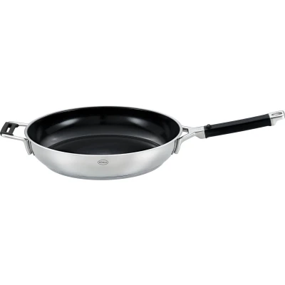 Afbeelding van RÖSLE SILENCE PRO CeraPlus Koekenpan, antiaanbaklaag &amp; robuust Ø 32 cm, hittebestendig tot 260 C, keramische afdichting, zilver, roestvrij staal 18/10, vaatwasmachinebestendig