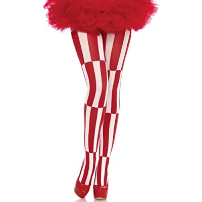 Afbeelding van Leg Avenue 7904 Optical Illusion Pantyhose, Einheitsgröße, weiß rot, 100 grams 00722 Wh/Rd OS
