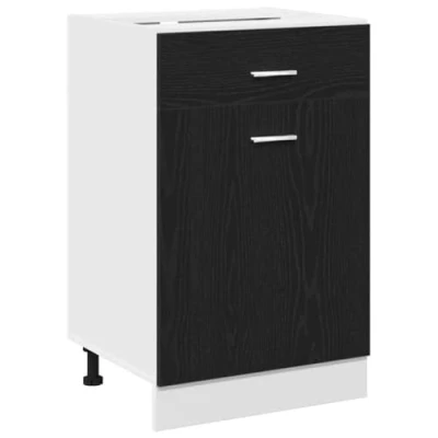 Afbeelding van vidaXL Keuken kast Zwart eiken Bewerkt hout 50 x 46 81.5 cm Niveauers