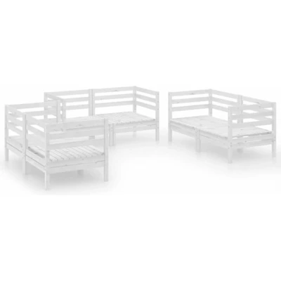 Afbeelding van vidaXL 6 delige Loungeset massief grenenhout wit