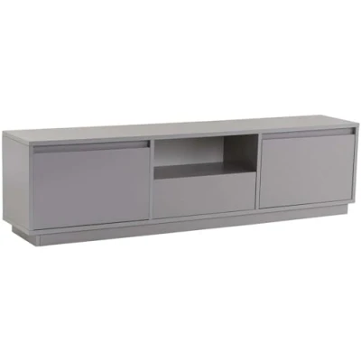Afbeelding van Moderne tv meubel met 3 klepdeuren Diazon L160cm Hout Grijs Menzzo
