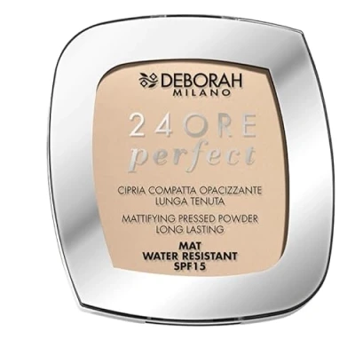 Afbeelding van Deborah Milano Compact poeder, 24 uur Perfect SPF 15, N1 Light Beige, ultrafijne textuur, mat, kalmerend en regenererend geschikt voor de gevoelige huid, 9 g