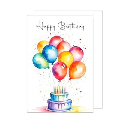 Afbeelding van Edition Seidel Premium XXL Maxi wenskaart voor verjaardag met envelop formaat DIN A4. verjaardagskaart kaart Happy Birthday hem man vrouw taart ballonnen (A4 G3567)