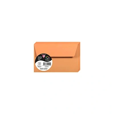 Afbeelding van Clairefontaine 5491C enveloppen, zelfklevend, formaat 9 x 14 cm, 120 g/m², kleur: Clementine, uitnodigingen voor evenementen en brieven, premium kwaliteit, glad, 20 stuks