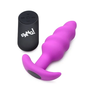 Afbeelding van Vibrerende Swirl Buttplug met Afstandsbediening Paars (OP=OP)