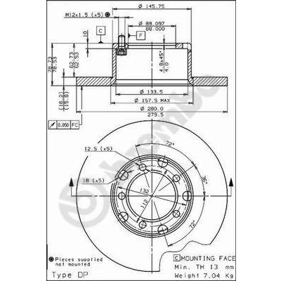 Afbeelding van Brembo Remschijf 08.3959.20
