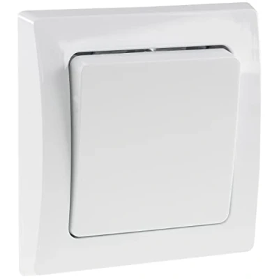 Afbeelding van Delphi wisselschakelaar, lichtschakelaar, 230 V, inbouwklemaansluiting met 1 voudig frame, wit