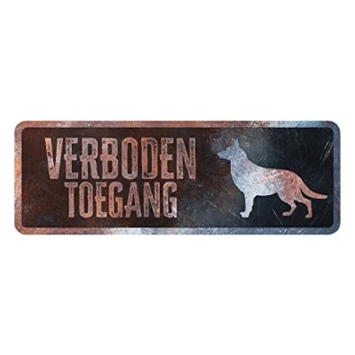 Afbeelding van D&amp;d Home Waakbord Hond Waarschuwingsbord German Shepherd Nederlands 40x13x0,3cm Meerkleurig 1st