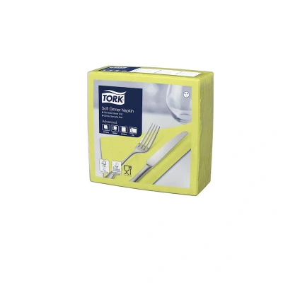 Afbeelding van Tork Soft Dinnerservet 39x39cm 3 laags 1/4 vouw Lime 477910
