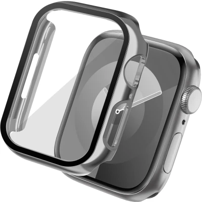 Afbeelding van Apple Watch 41 mm Hoes: imoshion Full Cover Shiny Hardcase Zilver Kunststof Smart Covers