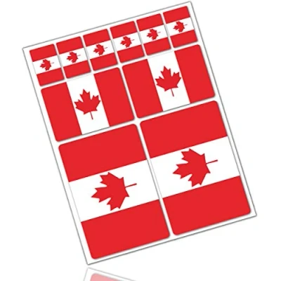 Afbeelding van Biomar Labs® 10 x vinyl stickers, autostickers, vlag, Canada, Canadese auto, motorfiets, fiets, scooter, raam, D 31