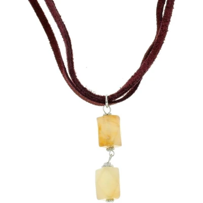 Afbeelding van Behave Ketting van suede met kralen