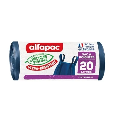 Afbeelding van Alfapac 20 Tassen met handgrepen Heavy Duty VEGETAL Origin 2 stuks Navy/Black 45 x 57 cm