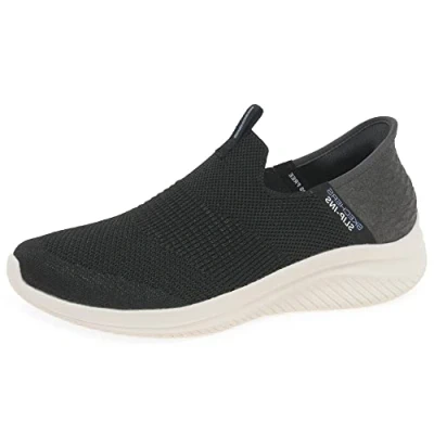 Afbeelding van Skechers Women&#039;s, Slip ins: Ultra Flex 3.0 Smooth Step Sneaker Wide Width Black 10 W
