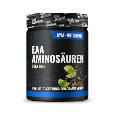 Afbeelding van Premium EAA poeder, hoge dosis, alle 8 essentiële aminozuren, EAA&#039;s complex, veganistisch, rijk aan BCAA, zonder onnodige toevoegingen, (cola lime)